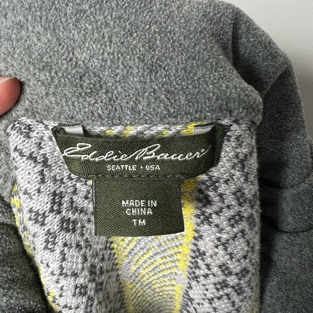 Eddie Bauer 100% Cotton Snowflake Pattern Dual Zipper Sweater - Picture 5 of 6